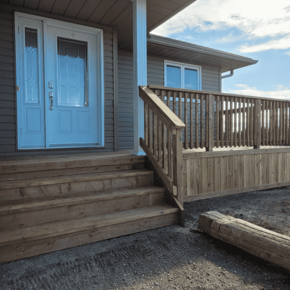 Pressure-treated front porch and steps in Pakenham