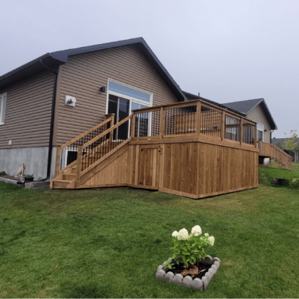 Second-level pressure-treated deck in Arnprior