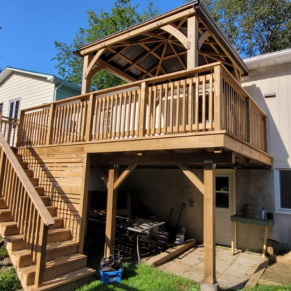 Second-level cedar gazebo in Lanark County