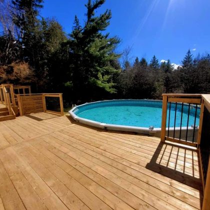 Cedar pool deck in Almonte